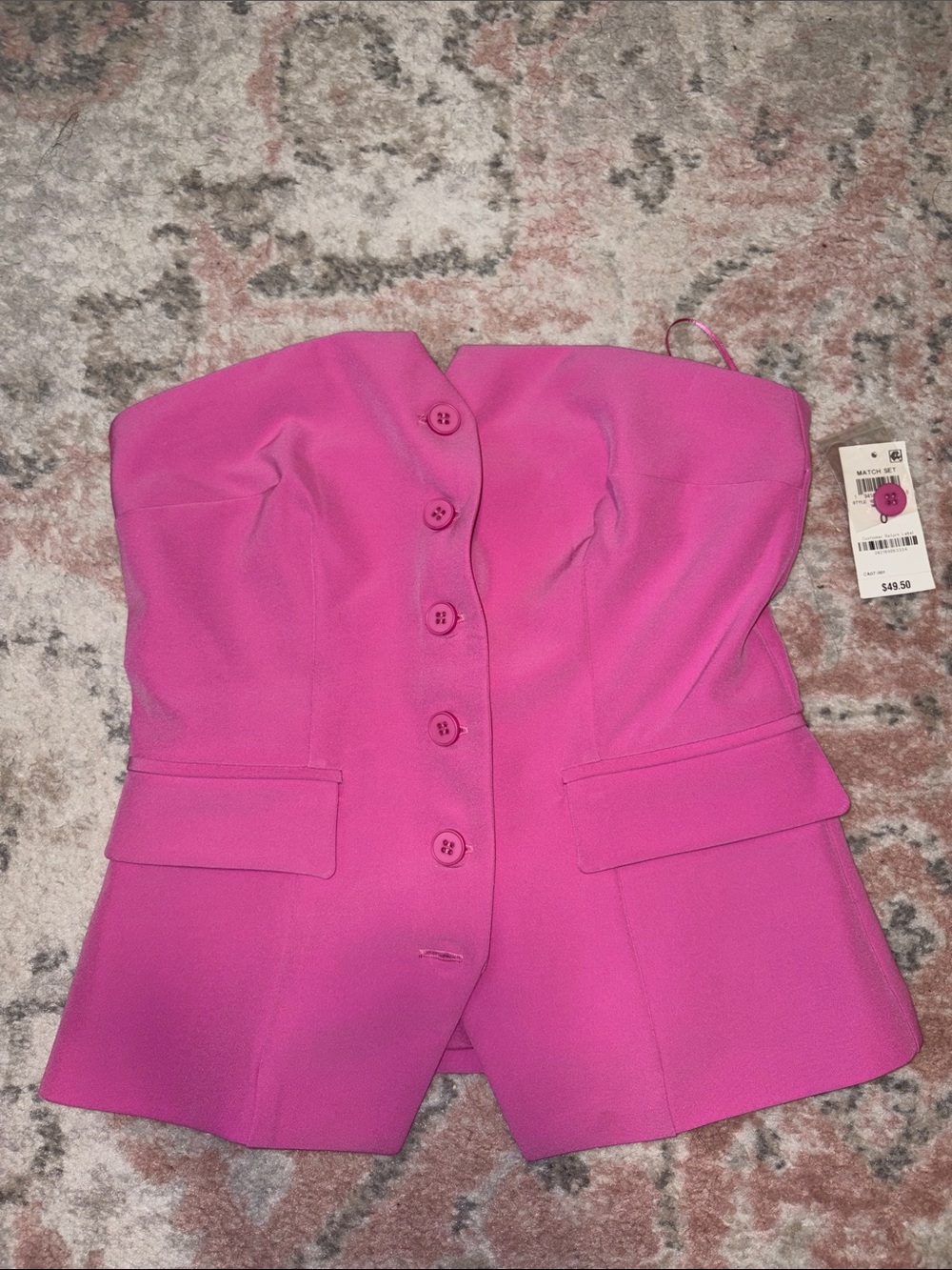 Button Down Strapless Top